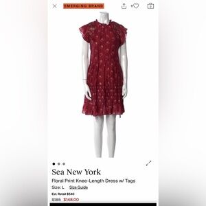 Sea New York Burgundy Floral Dress
